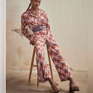 NKN Nekane pant Serina‎ from Spain Chic southern  Wide-Leg RUST ORANGE Brown S M